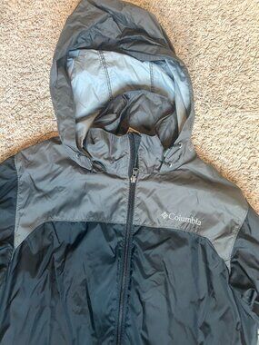 Columbia Lightweight Hooded Windbreaker Gray/Black Men’s Small